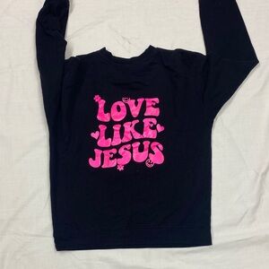 A Classy Chic Boutique Black Sweater with Pink Smiley